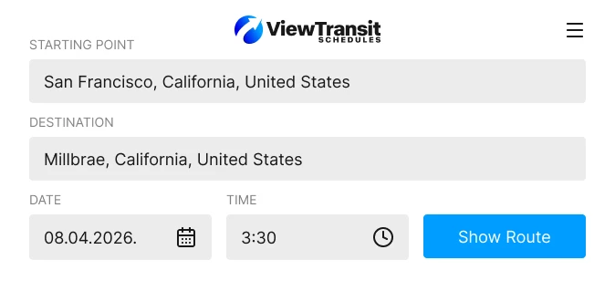 Transit planner screenshot